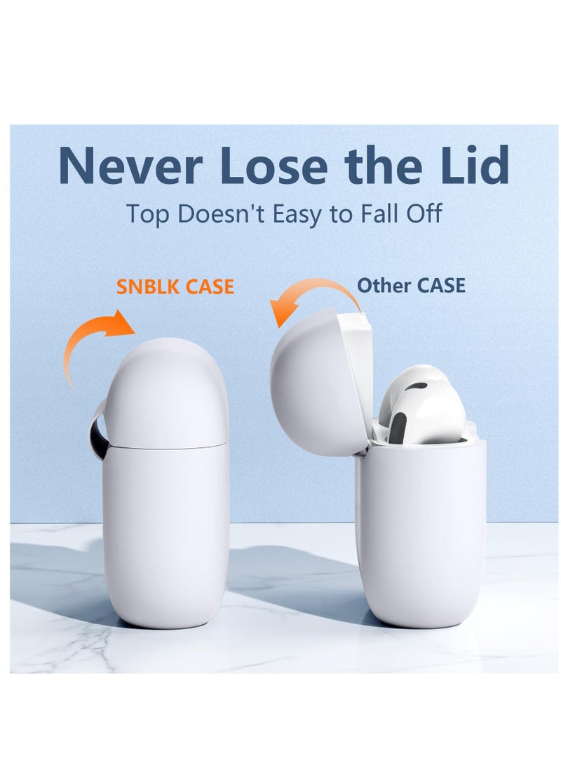 SZOXST AirPods 4 Case Cover with Keychain Full Body Protective Shockproof Cute Soft Silicone Compatible with Airpods 4th Generation Case 2024 for Women Men Front LED Visible White - Image 2
