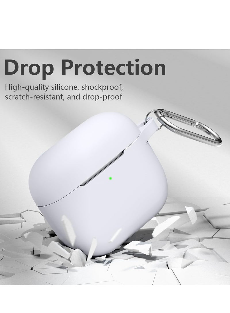 SZOXST AirPods 4 Case Cover with Keychain Full Body Protective Shockproof Cute Soft Silicone Compatible with Airpods 4th Generation Case 2024 for Women Men Front LED Visible White - Image 3