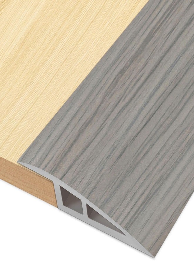 EaseThrift Floor Transition Strip Door Threshold 36 inch, 1/2'' ~ 3/5'' Threshold Ramps for Doorways, Vinyl-Transition Strip for Door Floor (Wood Grain Gray) - Image 1