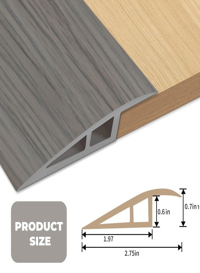 EaseThrift Floor Transition Strip Door Threshold 36 inch, 1/2'' ~ 3/5'' Threshold Ramps for Doorways, Vinyl-Transition Strip for Door Floor (Wood Grain Gray) - Image 3