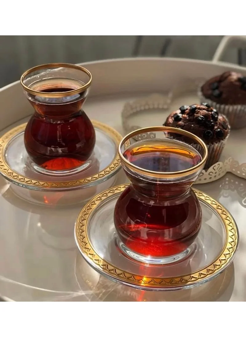 Paşabahçe 12 Piece Ethnic Tea Set