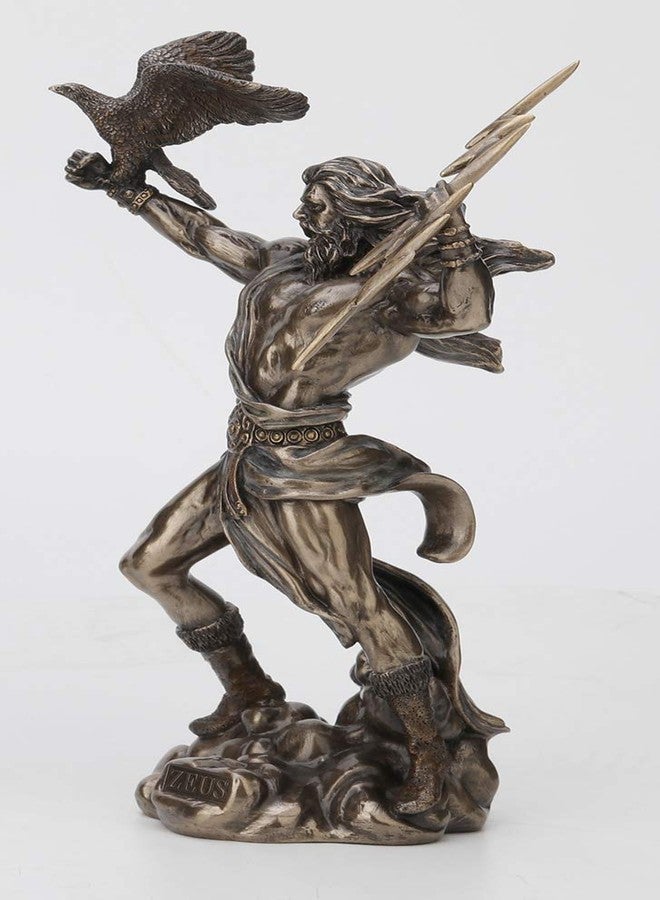Veronese Design 8 1/2 Inch Greek God Zeus Thunderbolt Strike Cold Cast Resin Antique Bronze Finish Statue Home Decor - Image 2
