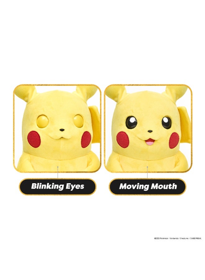 Pokemon RealFX Pikachu Puppetronic | Wow Stuff | Puppet | Interactive Plush Toy | Soft Toy | 120+ Sounds & Actions | Moving Mouth, Blinking Eyes, Dual-Motion Ears, Light-Up Cheeks | Premium Gift for Kids and Adult Collectors - Image 3