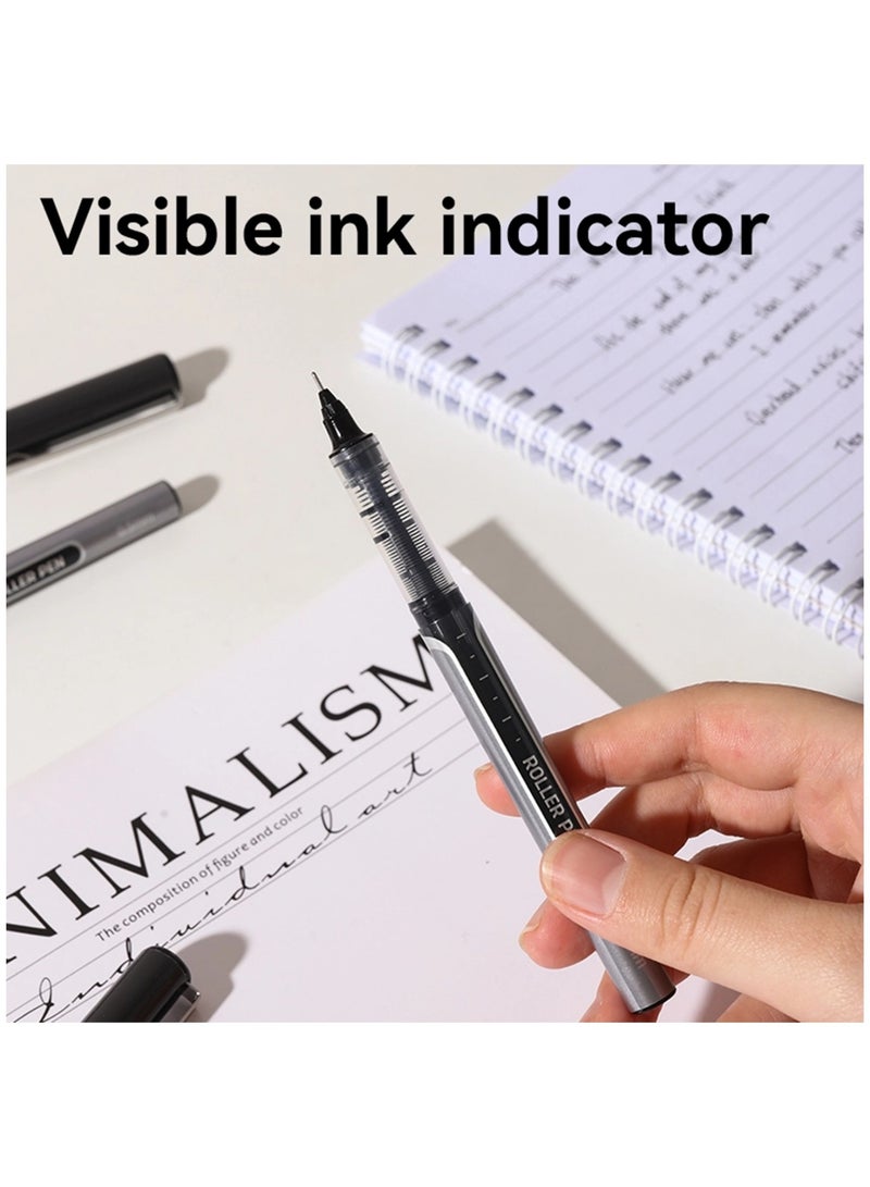 Deli 12-Piece Q657 Roller Pen With 0.5mm Needle Tip Black Ink - Image 3
