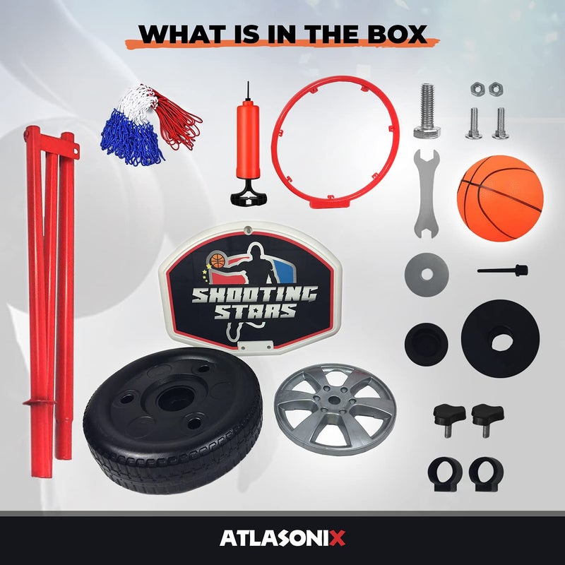 Atlasonix Toddler Basketball Hoop for Kids 1-3 - Adjustable Indoor & Outdoor Mini Court Set -Party Summer Birthday Fun Gift for Ages 2-4 Includes Basketball Goal, Stand, and Balls - Image 3