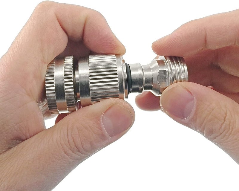 Gardeningwill Nickel Plated Brass Female and Male 34 Inch Water Hose Quick Connect Fitting Garden Quick Disconnect Release Hose Connector 3 Sets - Image 5