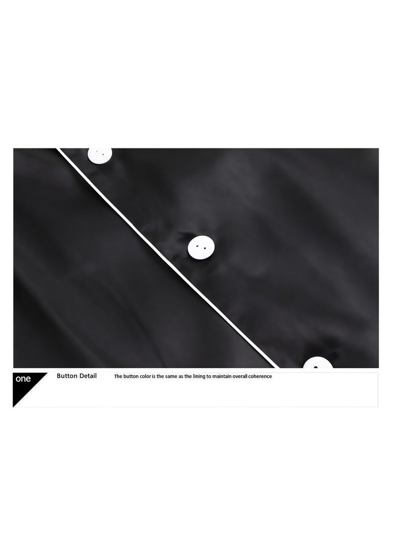 Feraco New Men's Ice Silk Pajama Set for Spring and Autumn - Two-Piece Set with Lapel, Long Sleeves, and Pants - European and American Style, Casual and Comfortable (Black) - Image 4