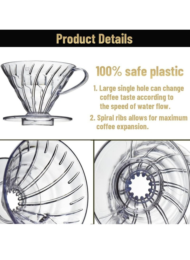 Oasisgalore V 02 60° Cone Plastic Coffee Dripper, Reusable Coffee Filter Cup for Home, Cafe, Restaurants  - Image 2