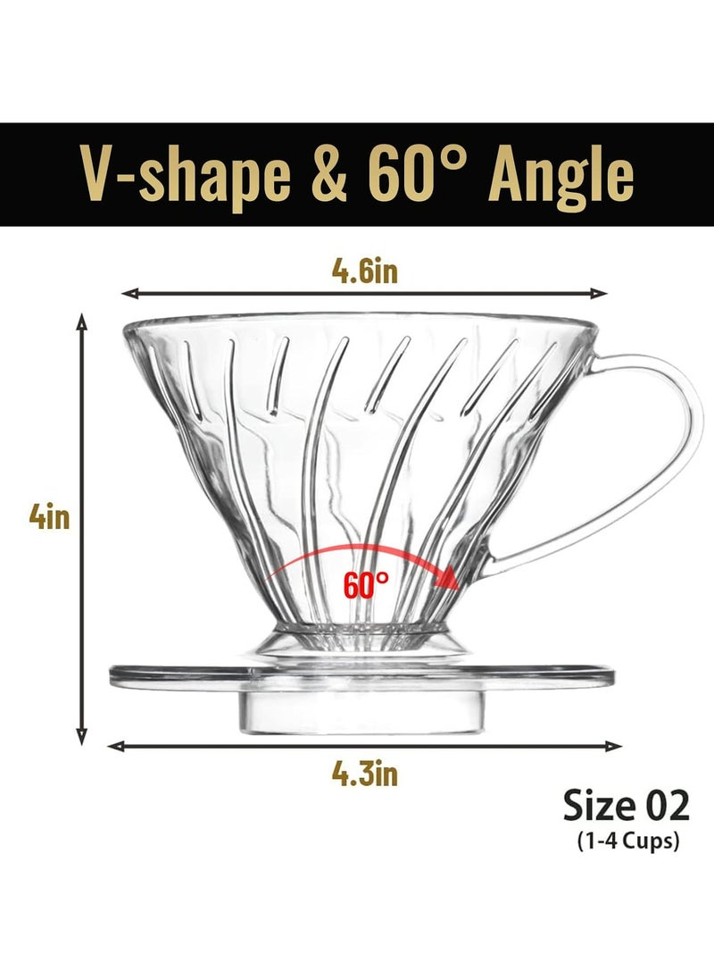 Oasisgalore V 02 60° Cone Plastic Coffee Dripper, Reusable Coffee Filter Cup for Home, Cafe, Restaurants  - Image 3