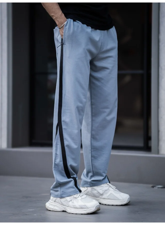 Maniac Maniac Mens Color Block Light Grey & Black Color Baggy Fit Pant