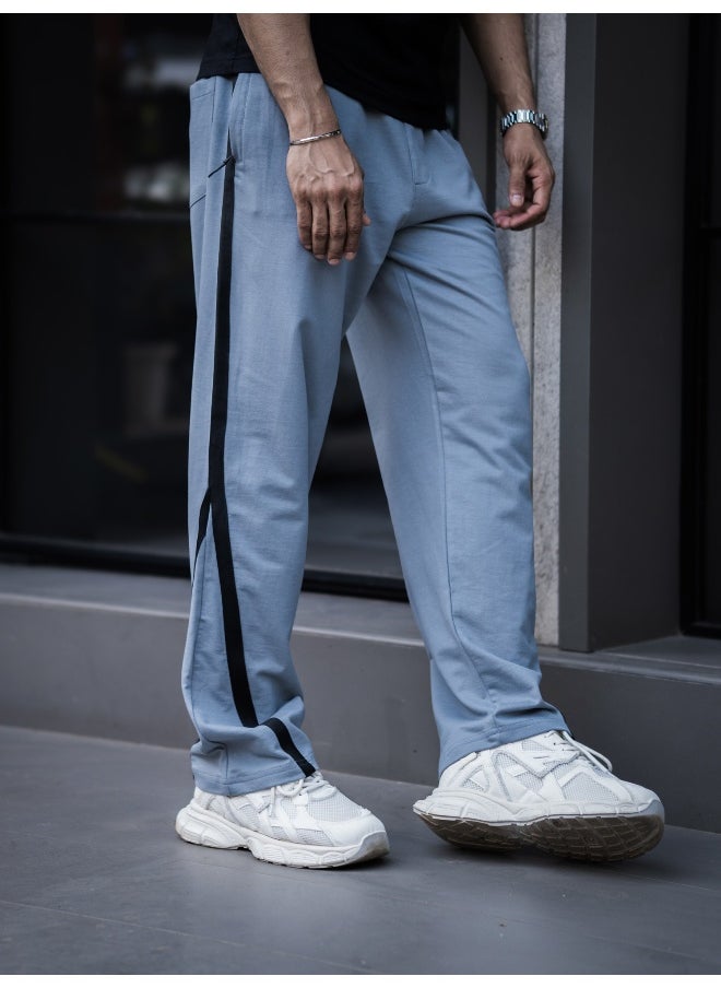 Maniac Maniac Mens Color Block Light Grey & Black Color Baggy Fit Pant  - Image 3