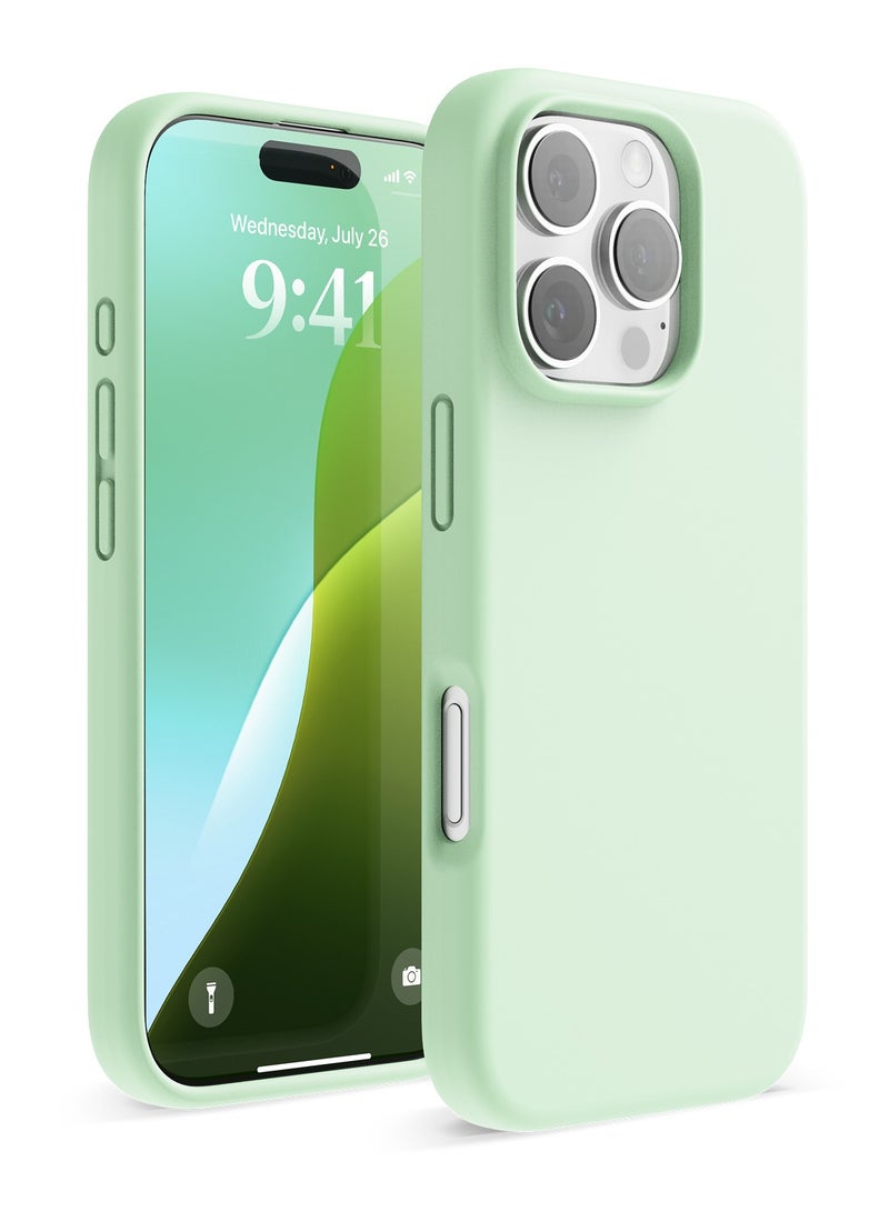 Elago Liquid Silicone for iPhone 16 PRO Case Cover Full Body Protection, Shockproof, Slim, Anti-Scratch Soft Microfiber Lining - Soft Mint