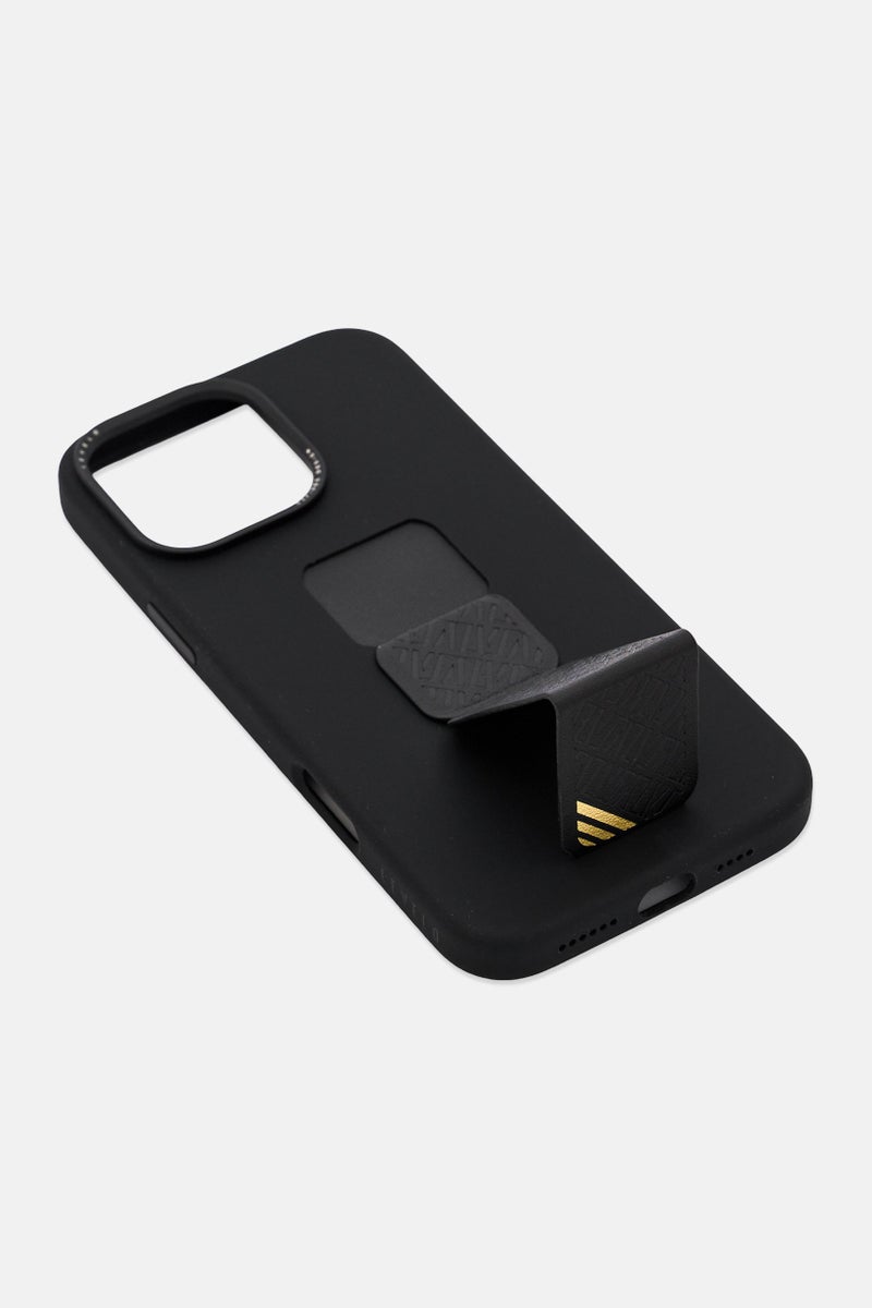 LEVELO iPhone 16 Pro Max Morphix Silicone Case With Leather Grip, Black - Image 4