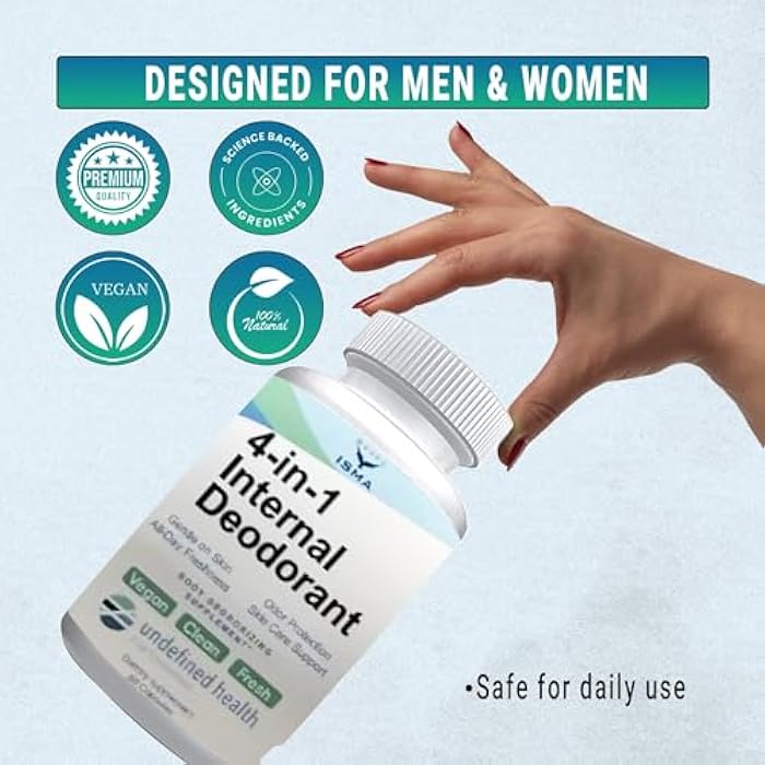 ISMA 4-in-1 Internal Deodorant – Magnesium Glycinate, Zinc Picolinate, Sage Leaf Extract & Chlorophyllin – Natural Odor Support, Internal Freshness, Vegan, Clean Formula – 60 Capsules - Image 5
