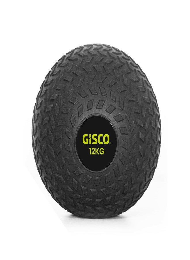 GISCO Premium Rubber Slam Ball Dead Bounce Exercise & Fitness Ball | 12kg, Black | Heavy Weight for Strength Training, Fitness Exercise, Workout Gym | Ball for Men/Women - Image 1