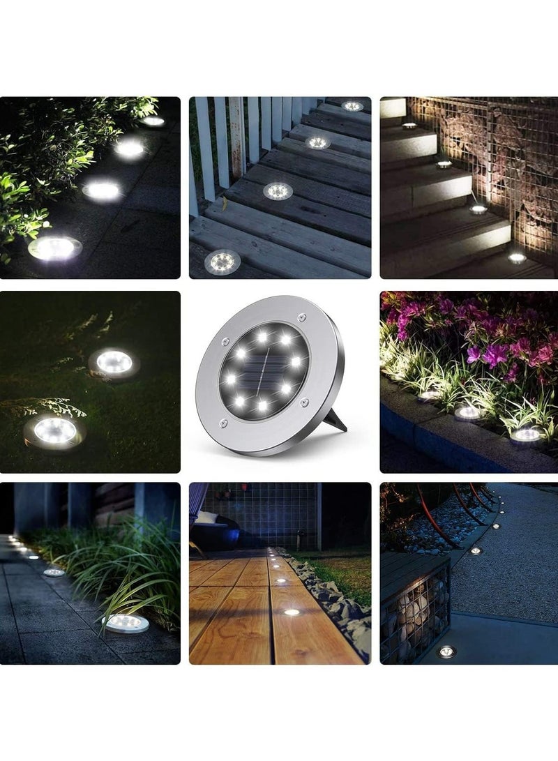 Solar Powered LED Outdoor Ground Lights, IP65 Dust and Waterproof, for Landscape, Garden, Yard, Pathway Lighting, 8 Lights (White) (4) - Image 2