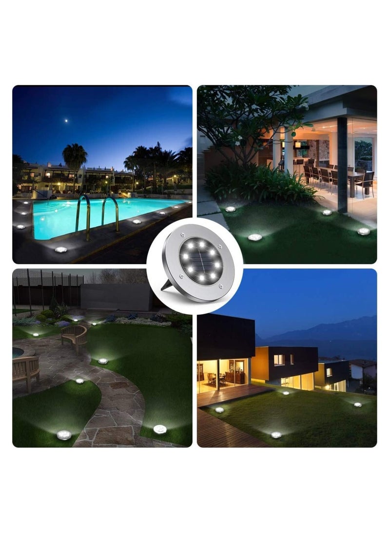 Solar Powered LED Outdoor Ground Lights, IP65 Dust and Waterproof, for Landscape, Garden, Yard, Pathway Lighting, 8 Lights (White) (4) - Image 3