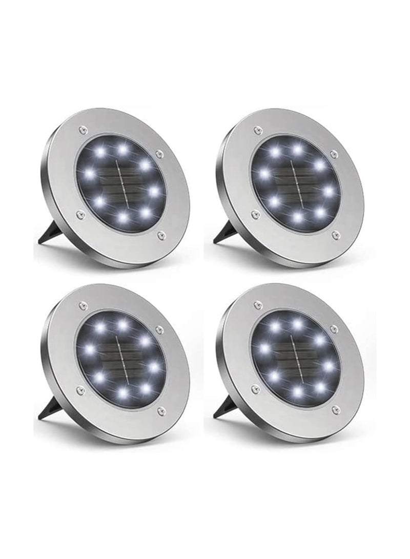 Solar Powered LED Outdoor Ground Lights, IP65 Dust and Waterproof, for Landscape, Garden, Yard, Pathway Lighting, 8 Lights (White) (4) - Image 1