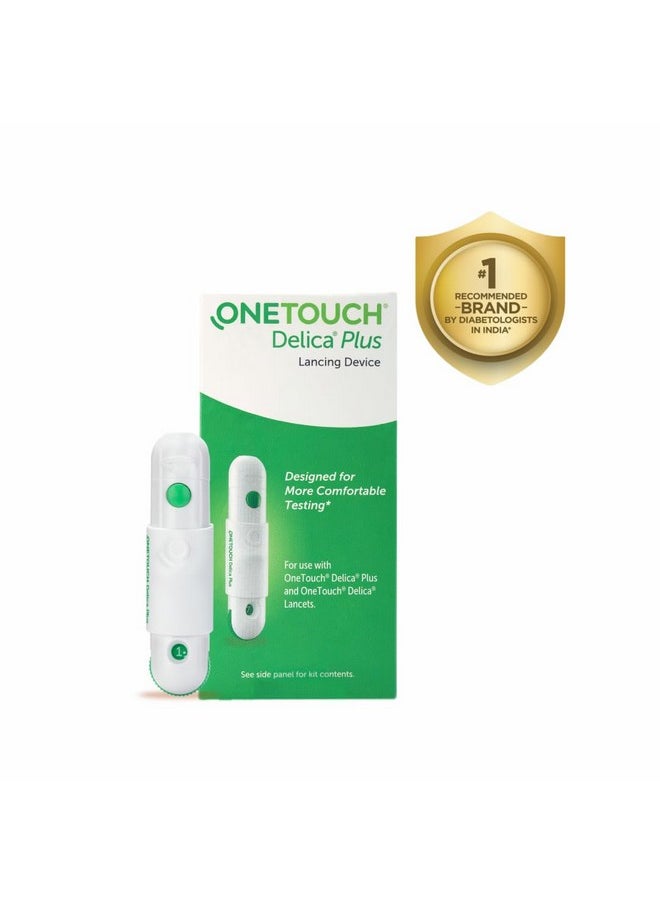 ONETOUCH Delica Plus Lancing Device| For Virtually Pain Free Blood Glucose Testing| Silicone Coated Fine (30G) Lancets For Comfortable Testing | Global Iconic Brand | For Use With Onetouch Delica Plus Lancing Device  - Image 1