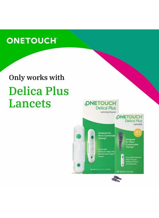 ONETOUCH Delica Plus Lancing Device| For Virtually Pain Free Blood Glucose Testing| Silicone Coated Fine (30G) Lancets For Comfortable Testing | Global Iconic Brand | For Use With Onetouch Delica Plus Lancing Device  - Image 3