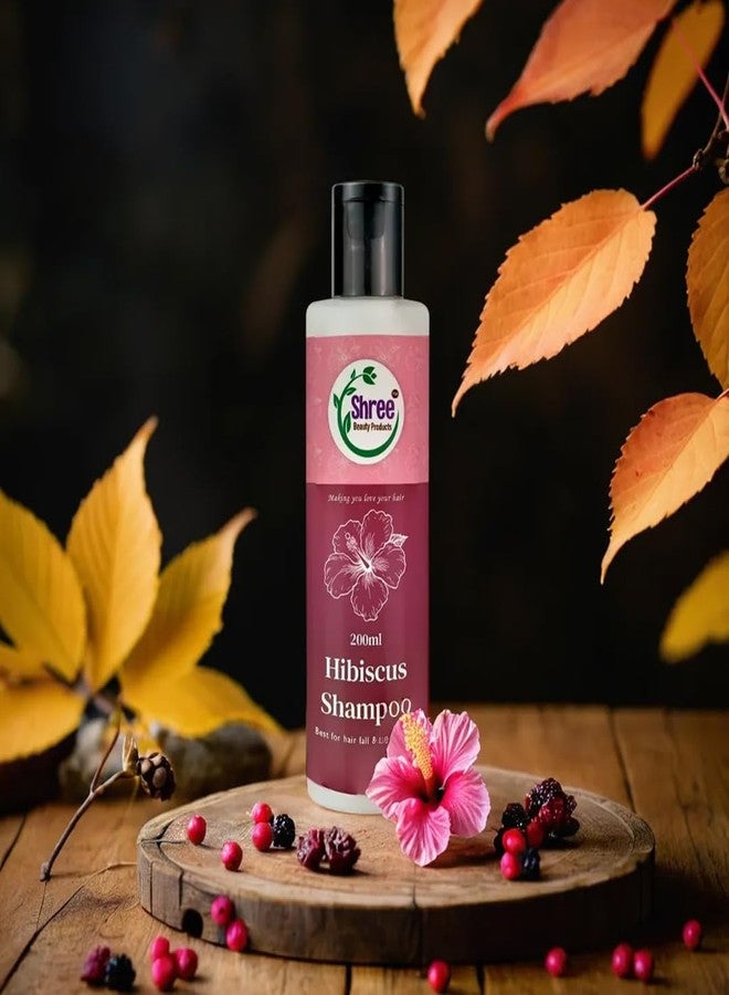 Shree Beauty Hibiscus Shampoo - 200ml | Enriched with Hibiscus Extracts to Soften Hair, Reduce Hair Fall, Control Dandruff and Split Ends | Herbal Shampoo for All Hair Types | Ideal for Men and Women - Image 2