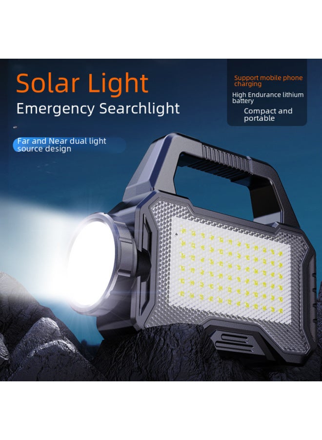 Loquat Solar Powered LED Flashlight High Brightness USB Rechargeable Portable Work Light Multi-Function Handheld Searchlight-Color:Solar Portable Lamp - Image 2