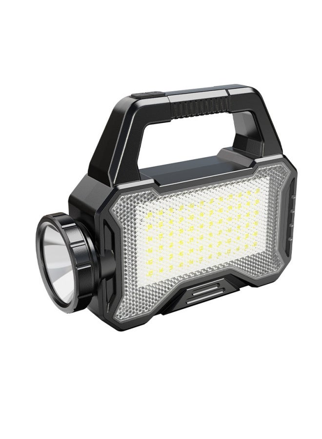 Loquat Solar Powered LED Flashlight High Brightness USB Rechargeable Portable Work Light Multi-Function Handheld Searchlight-Color:Solar Portable Lamp - Image 1