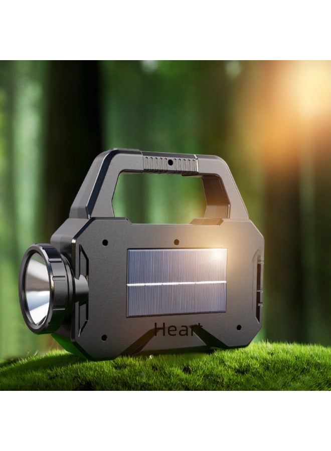 Loquat Solar Powered LED Flashlight High Brightness USB Rechargeable Portable Work Light Multi-Function Handheld Searchlight-Color:Solar Portable Lamp - Image 3