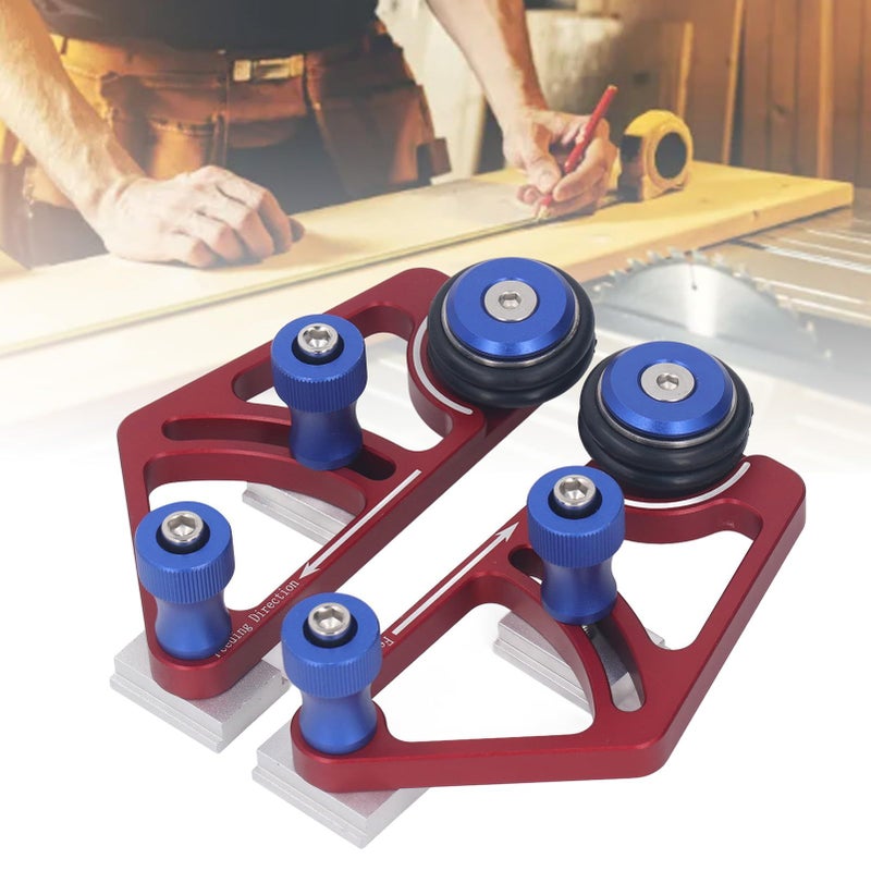 Dual Bearing Roller Feeder with Sliding Blocks Aluminum Alloy 2 Pack for Table Saw Woodworking Guide - Image 5