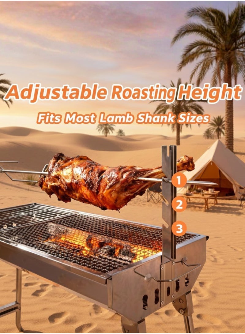 EFFIE 7-in-1 Multi-Purpose Stainless Steel Folding Grill Set with 2 Baking Nets and 2 Charcoal Grates, No Assembly Required - Portable Outdoor Camping BBQ Stove - Image 2