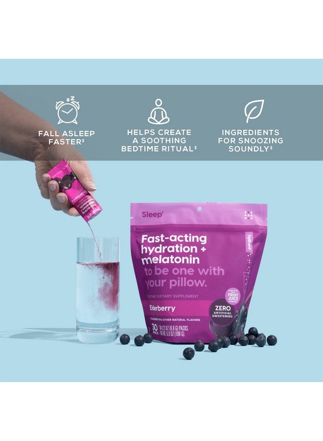 Hydrant Sleep, Individual Hydrating Rest and Recovery Powder Stick Packets with a Blend of Melatonin, L-Theanine, Magnesium, & Chamomile (Elderberry, 30 Pack) - Image 5