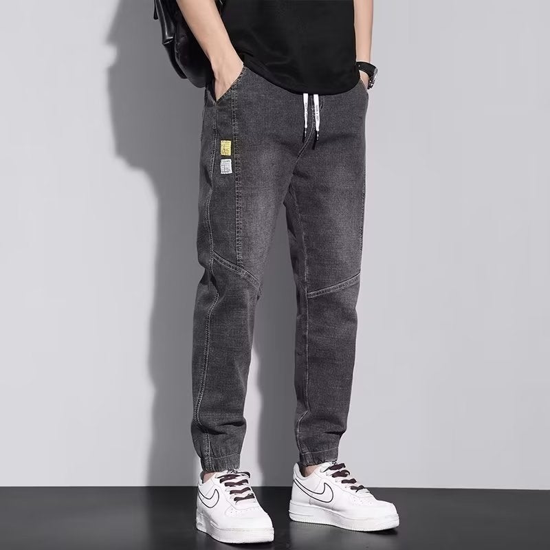 Mens Spring Autumn Cargo Jeans Loose Harlan Casual Pants Blue  - Image 5