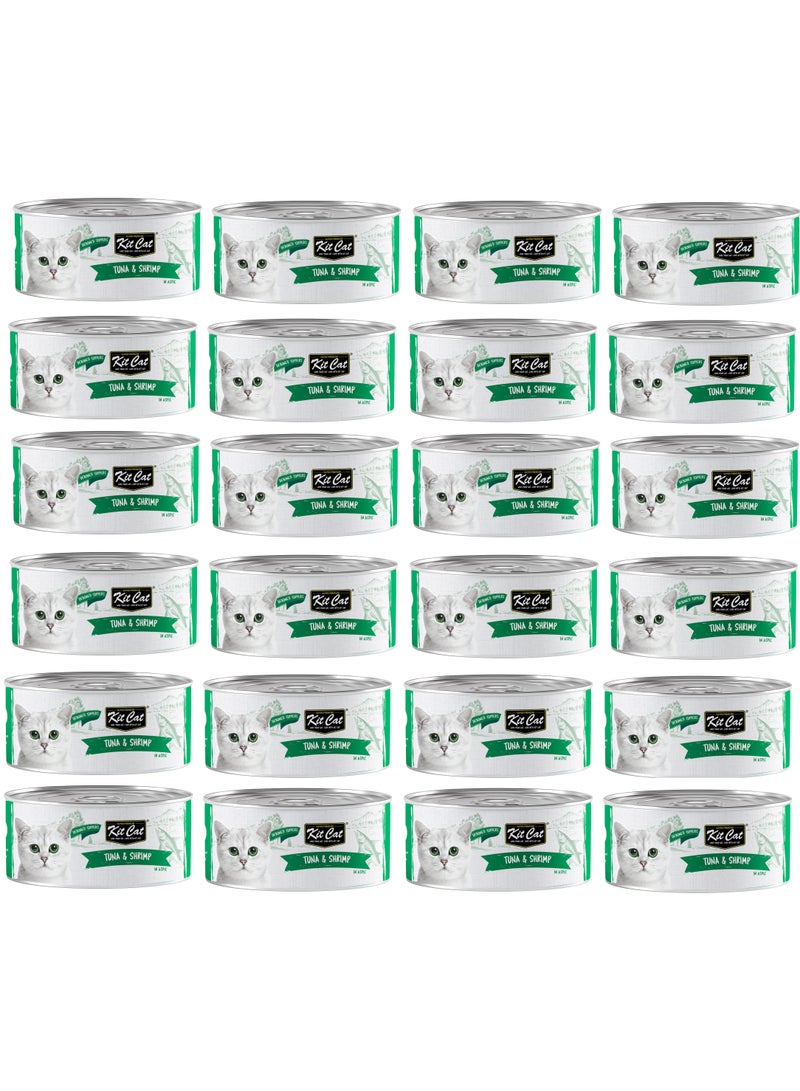 Kit Cat Pack of 24pcs Deboned Tuna & Shrimp Toppers 24x80g - Image 1