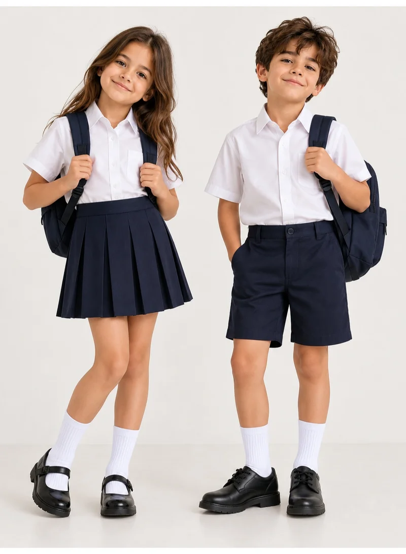 Al Ibrah Kids White Ribbed Crew Socks 3 Pack - Soft Cotton Blend with Reinforced Heel & Toe