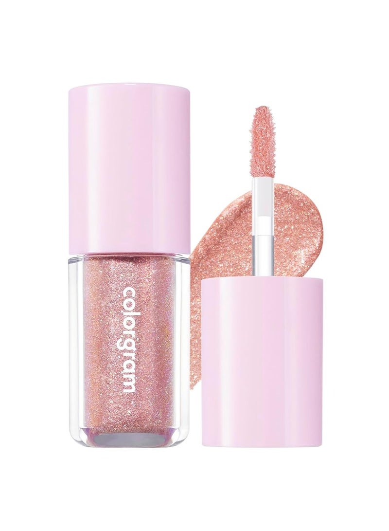 COLORGRAM COLORGRAM Milk Bling Shadow 13 Spring Pink Ending | Pigmented Glistening Liquid Glitter Eyeshadow, Long-lasting Shimmer to Matte, Infused with different sized Glittery Pearls - Image 1