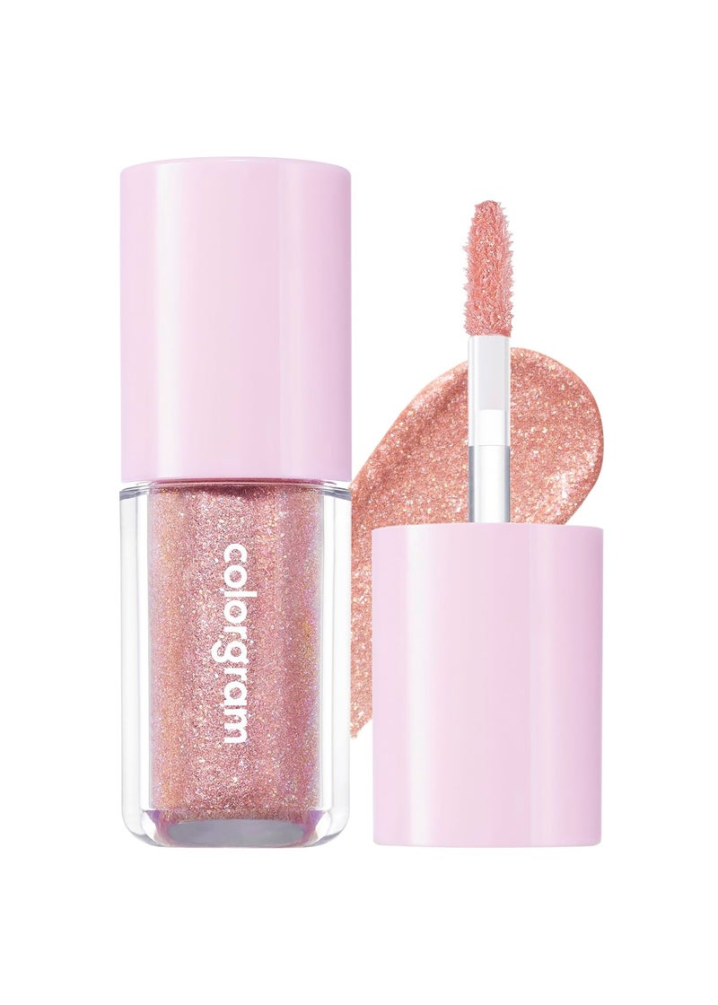 COLORGRAM Milk Bling Shadow 13 Spring Pink Ending | Pigmented Glistening Liquid Glitter Eyeshadow, Long-lasting Shimmer to Matte, Infused with different sized Glittery Pearls - Image 1