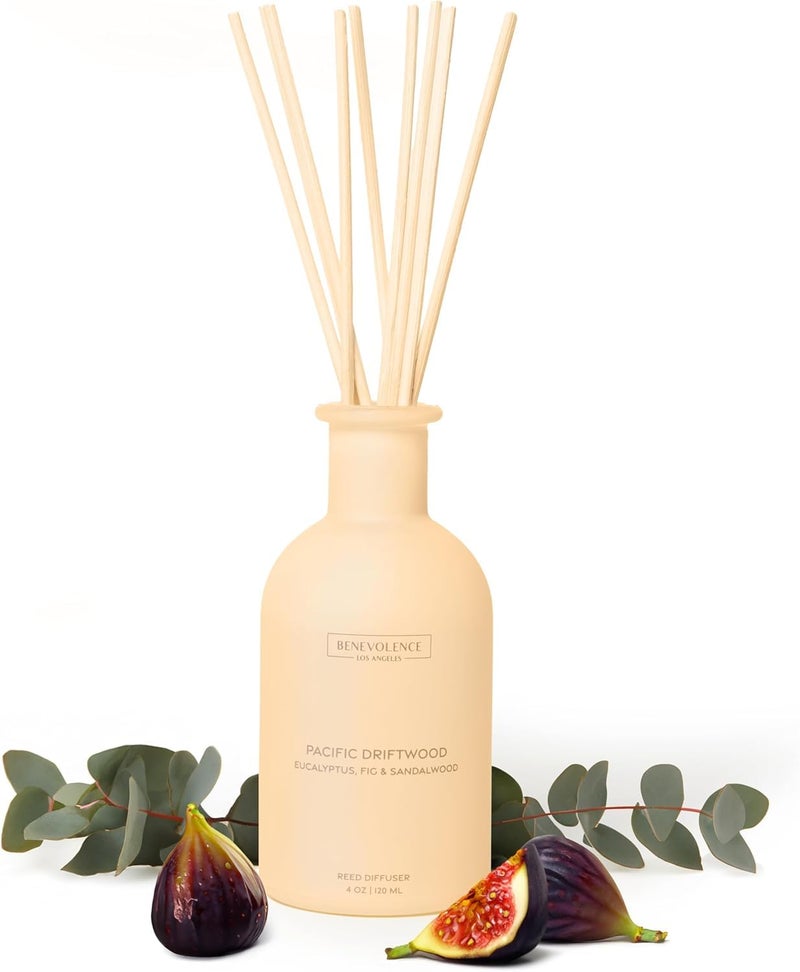 Benevolence LA معطر هواء بينيفولنس LA للمنزل - الأوكالبتوس والتين وخشب الصندل - ديكور أنيق للحمام - معطر برائحة مع أعواد للحمام - مجموعة ماليبو ساندز - Image 3
