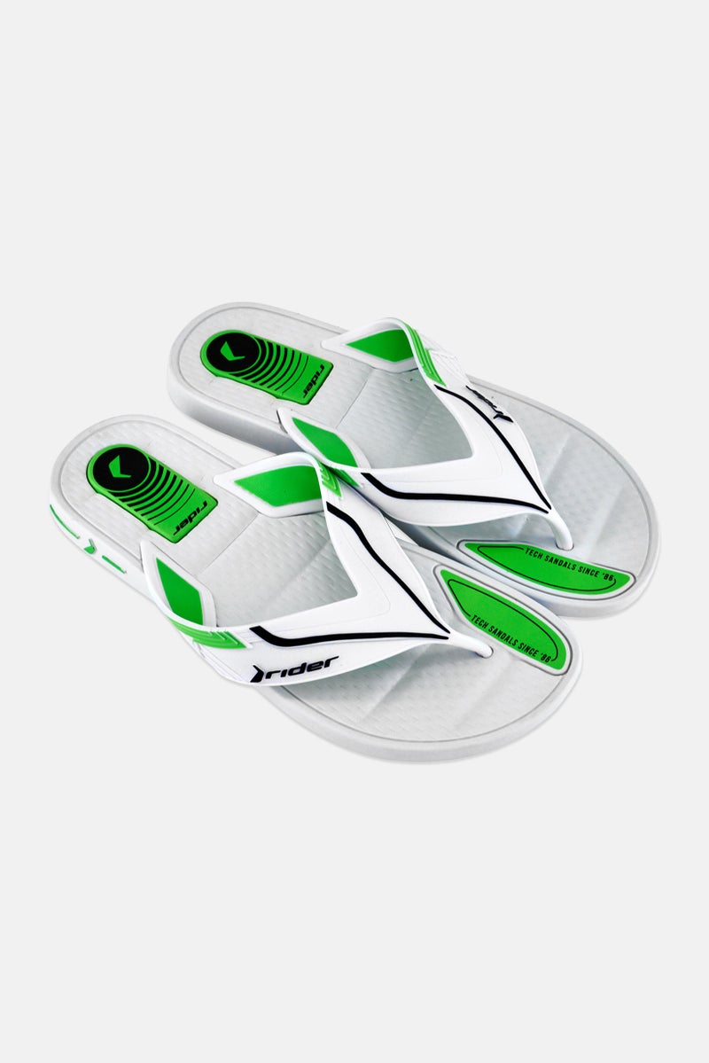 RIDER Men Brand Logo Slip On Slippers, White - Image 2