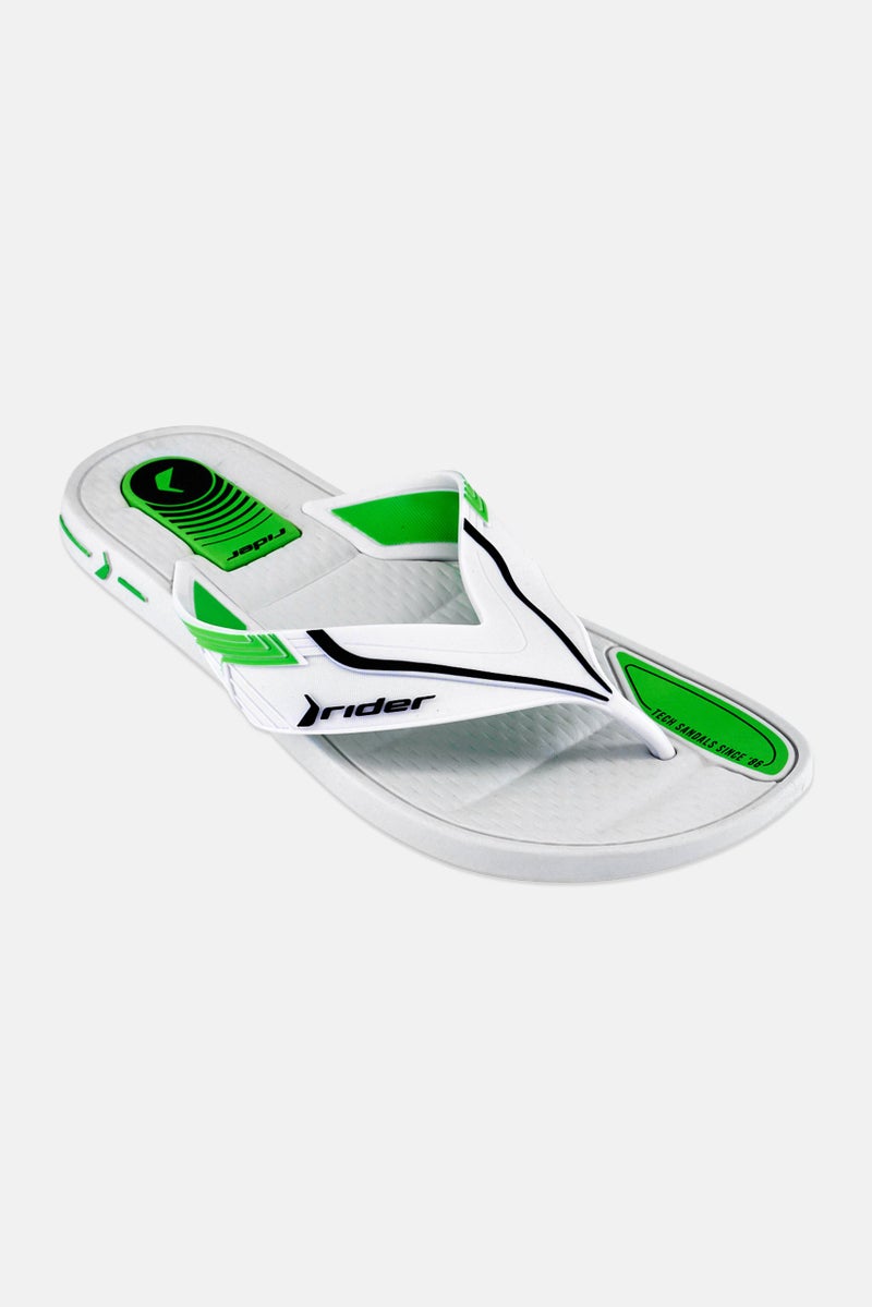 RIDER Men Brand Logo Slip On Slippers, White - Image 1