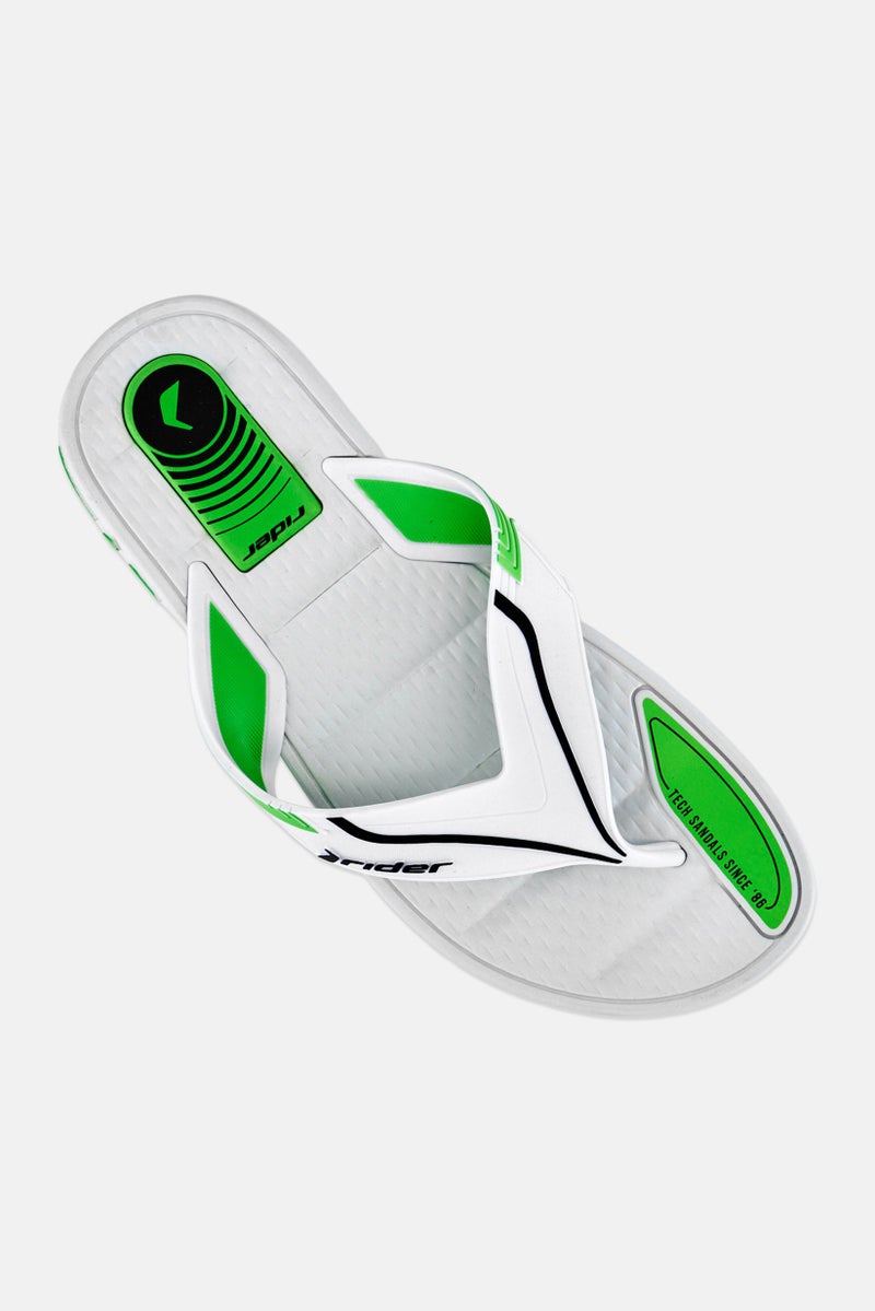 RIDER Men Brand Logo Slip On Slippers, White - Image 4