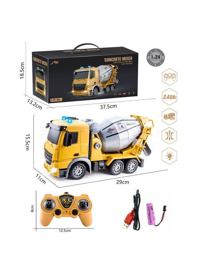 Children's Oversized Remote Control Excavator Rechargeable Remote Control Electric Engineering Vehicle Digging Outdoor Boy Gift-Color:Qh300-6d Frequency Crossover Engineering Single-layer Tow Inertia Drum Truck - Image 5