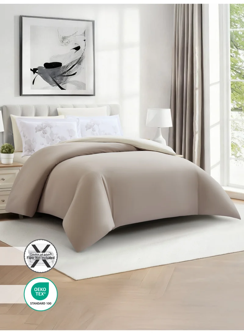 Donetella KING (200x200 cm) Solid Duvet Cover Set, Fits 200 × 200 cm Bed, King Size 6-Piece Set, With Digitally Printed Pillow Shams, Brushed Microfiber Without Duvet Filler.  | Best Price UAE
