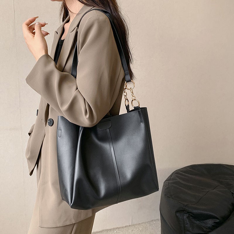 2023 Autumn New Bag Women'S Fashion Simple Shoulder Bag Niche Western Style 2-Piece Casual Fashion Tote Bag - Image 3