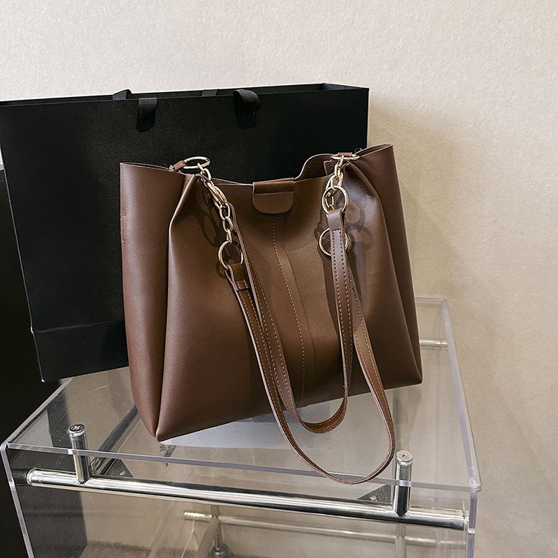 2023 Autumn New Bag Women'S Fashion Simple Shoulder Bag Niche Western Style 2-Piece Casual Fashion Tote Bag - Image 2