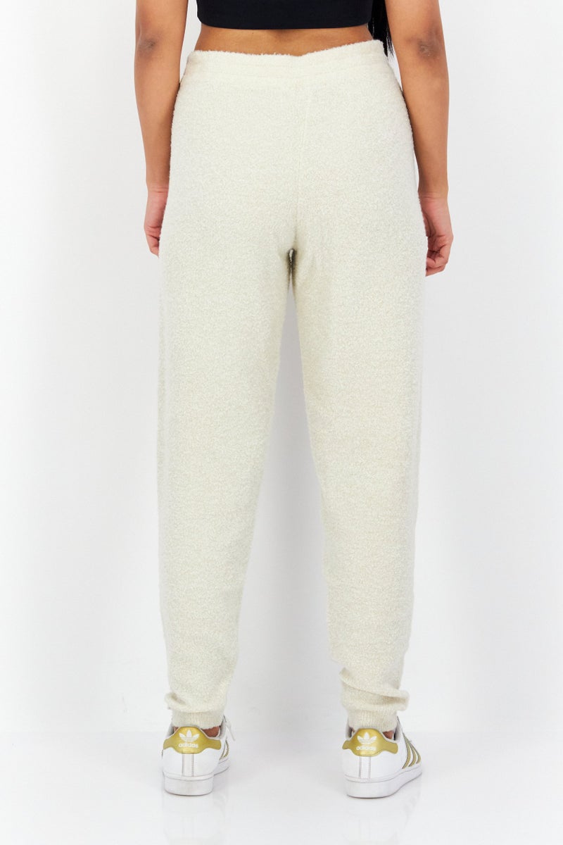 GUESS Women Regular Fit Brand Logo Pull-On Sweatpants, Beige - Image 2