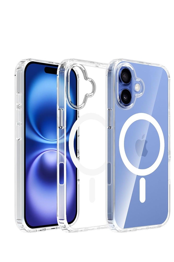Tersely Crystal Case Cover for iP17 2025, Compatible with MagSafe, Scratch-Resistant Back, Anti-Scratch Clear Back Magnetic Slim 