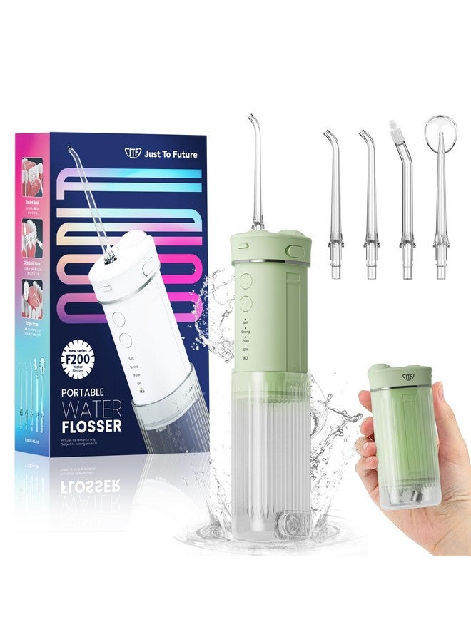 JTF Travel Water Flosser,Portable Water Flosser, Water Teeth Cleaner Pick,Mini Portable Oral Irrigator, Telescopic Water Tank, 5 Nozzles, Ipx7 Waterproof, Cordless Water Flosser For Teeth, Gums - Image 1