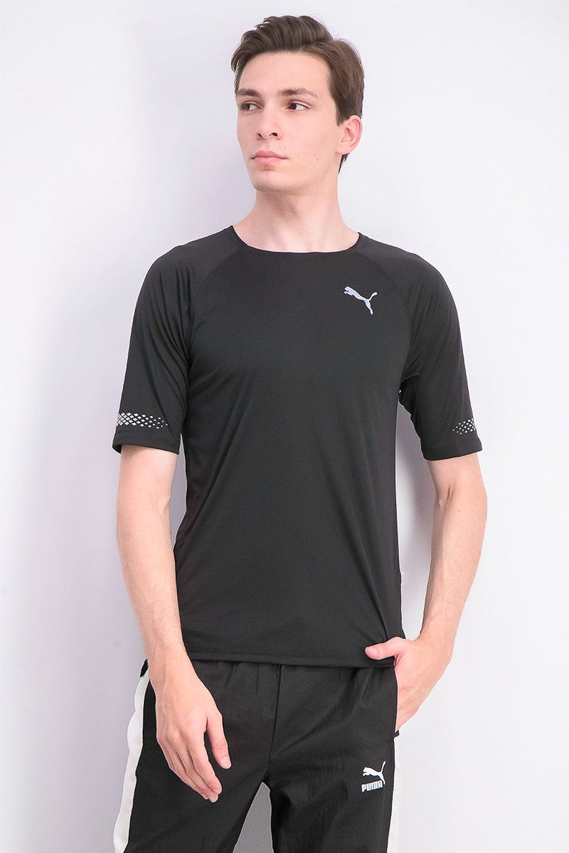 PUMA تي شيرت قصير الأكمام للعدائين للرجال، أسود - Image 1
