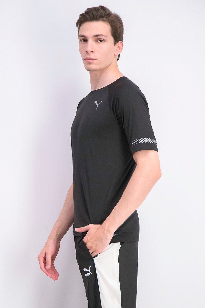 PUMA تي شيرت قصير الأكمام للعدائين للرجال، أسود - Image 3