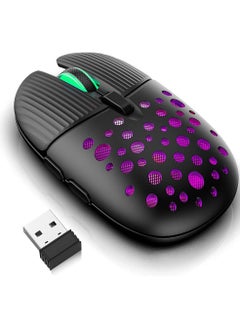 SYOSI Wireless Gaming Mouse Portable Computer Mouse Cellular Housing Replaceable LED Color Ergonomic Optical Gaming Mouse  - Image 1